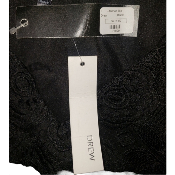 NWT DREW Lace Pointelle Kint V-Neck Top Size L - Picture 5 of 8